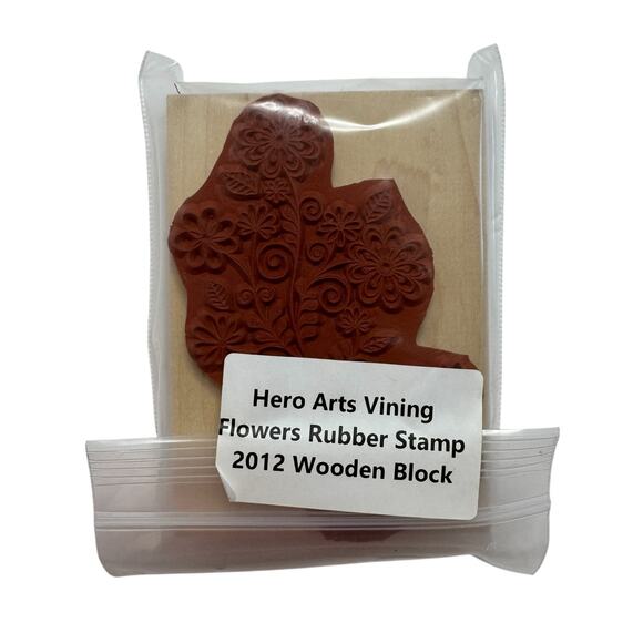 HERO ARTS *NEW* Vining Flowers Rubber Stamp Wood Mount 2012 #K5486 Made in USA - Picture 3 of 5